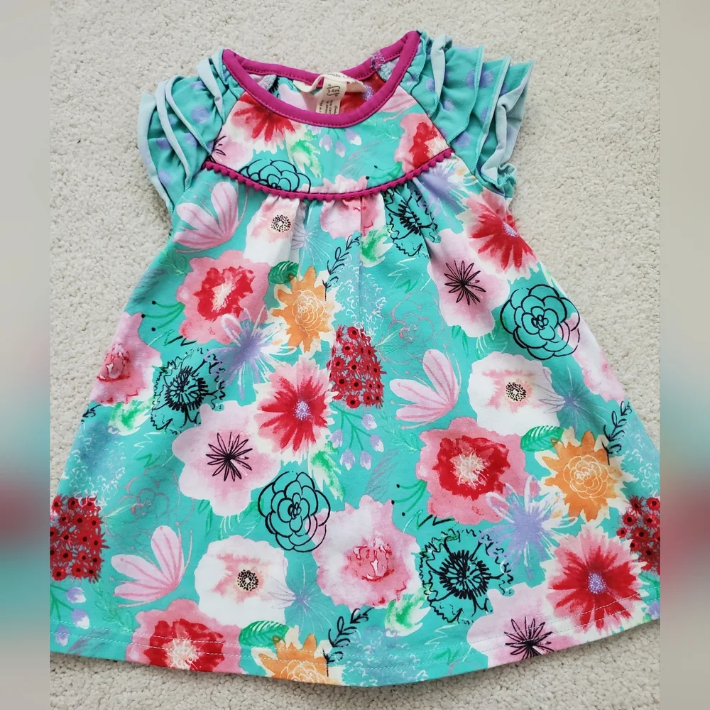 Matilda Jane Pick Up Sticks The Adventure Begins Floral Dress sz3-6m